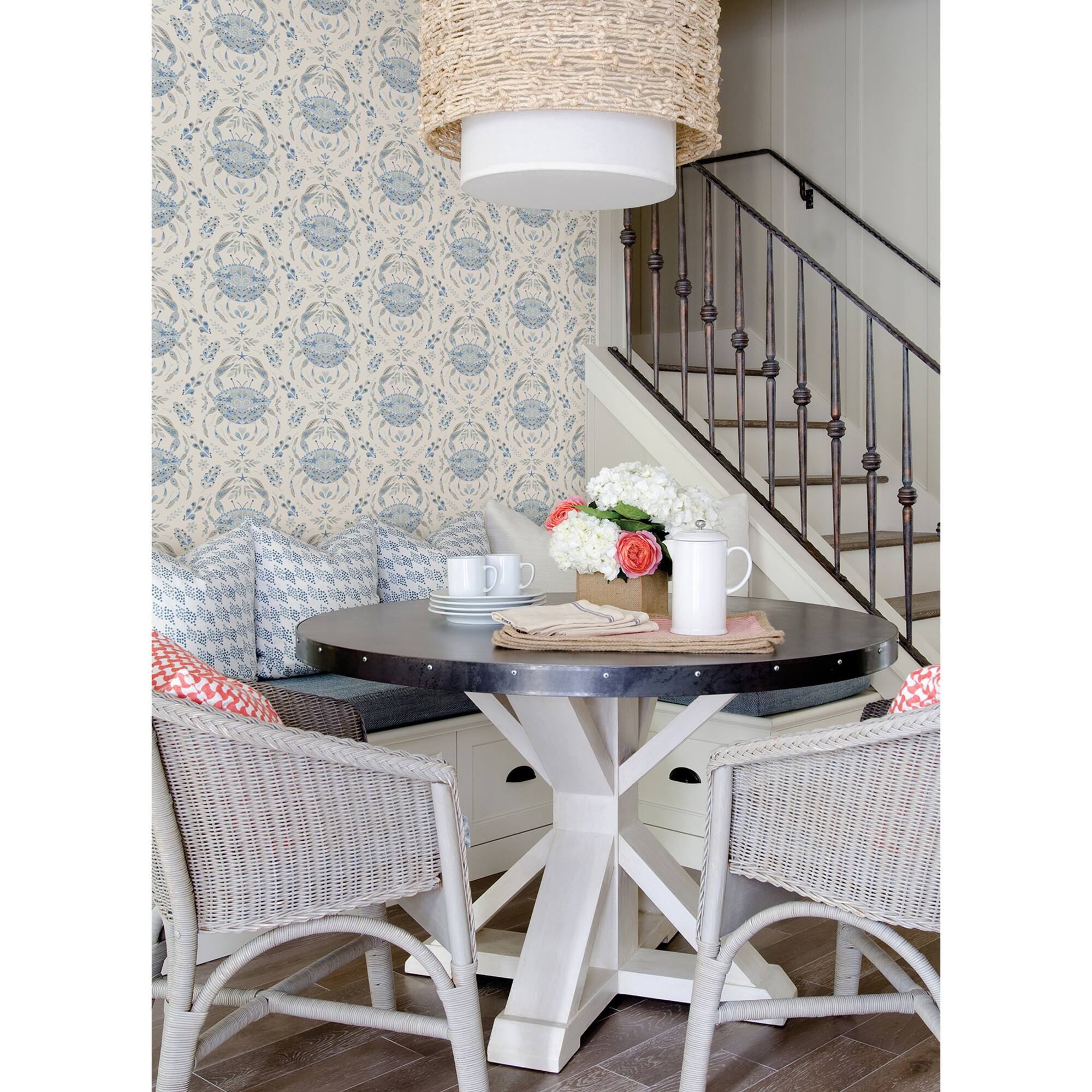 NuWallpaper Blue Shellby Peel & Stick Wallpaper